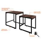 Conjunto Com 2 Mesas Laterais Wooden Nogal E Preto