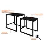 Conjunto Com 2 Mesas Laterais Wooden Ônix E Preto
