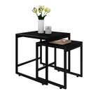 Conjunto Com 2 Mesas Laterais Wooden Ônix E Preto