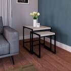 Conjunto Com 2 Mesas Laterais Wooden Snow E Preto