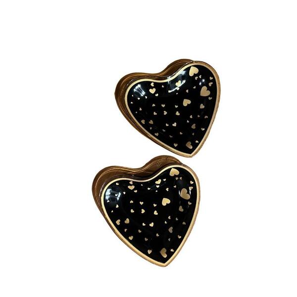 Conjunto Com 2 Mini Pratos Coração Black