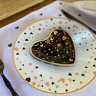 Conjunto Com 2 Mini Pratos Coração Black