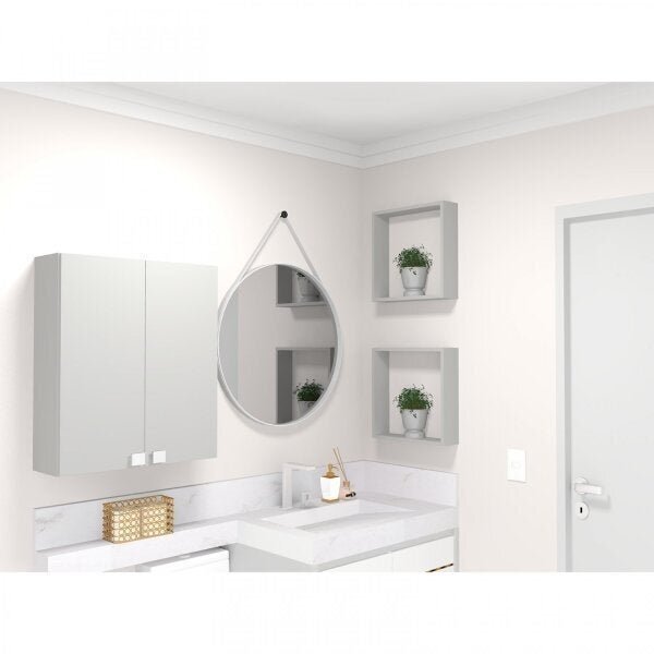 Conjunto Com 2 Nichos Vidame Kitcubos Cinza Cristal