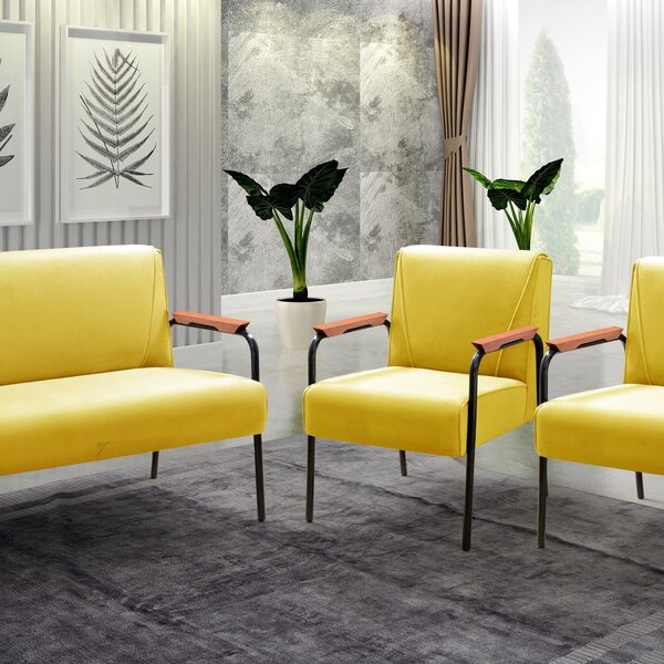 Conjunto Com 2 Poltronas E Namoradeira Decorativa Jade Sala D