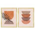 Conjunto Com 2 Quadros Decorativos Mid Century I Marrom Claro