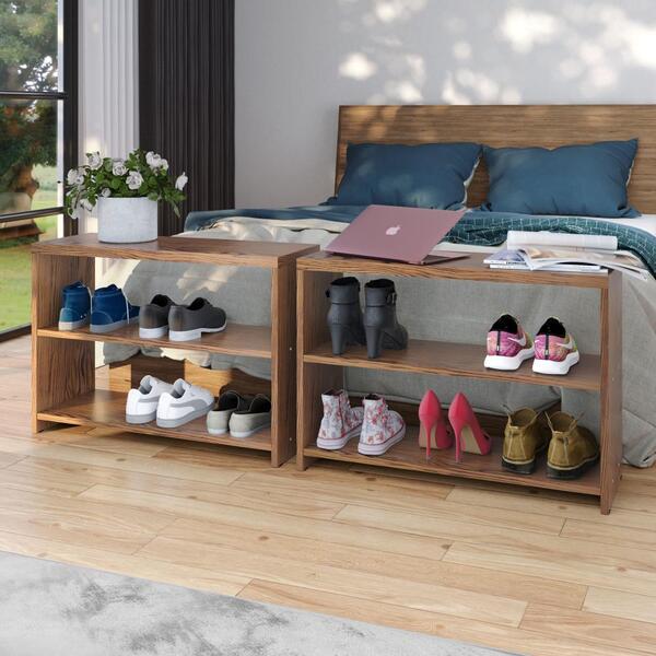 Conjunto Com 2 Sapateiras Recamier Safira - Freijó- Rpm Móveis