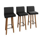 Conjunto Com 3 Banquetas Quadradas Julia 4 Pés - Cor Preto