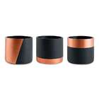 Conjunto Com 3 Cachepots Aeris Preto (14x14 Cm)