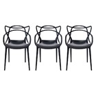 Conjunto Com 3 Cadeiras Allegra Preta