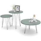 Conjunto Com 3 Mesas Com Tampo Em Mdf Evolution Verde Bellagio