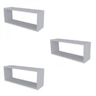 Conjunto Com 3 Nichos Preto Meme Kitcubos Cinza Cristal