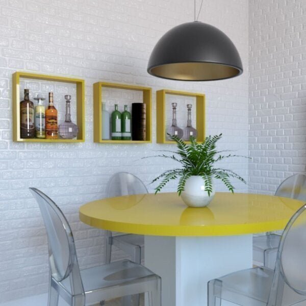 Conjunto Com 3 Nichos Vidame Kitcubos Amarelo