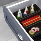 Conjunto com 3 Organizadores Quadriculado Plástico 6,4x9,5x25cm Preto Dasplast