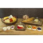 Conjunto Com 3 Petisqueiras Em Porcelana Com Tábua Bambu 39x1