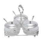 Conjunto Com 3 Porta Geléia C/colher Zamac 19x9x21cm