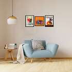 Conjunto Com 3 Quadros Decorativos Hawaii Colorido E Preto