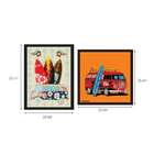 Conjunto Com 3 Quadros Decorativos Hawaii Colorido E Preto