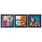Conjunto Com 3 Quadros Decorativos Pop Colorido