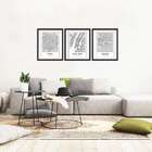 Conjunto Com 3 Quadros Map Preto E Branco