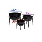 Conjunto Com 3 Vasos Em Cerâmica E Base Em Metal St1668