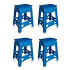 Conjunto Com 4 Bancos Plásticos Hool Dobráveis Azul
