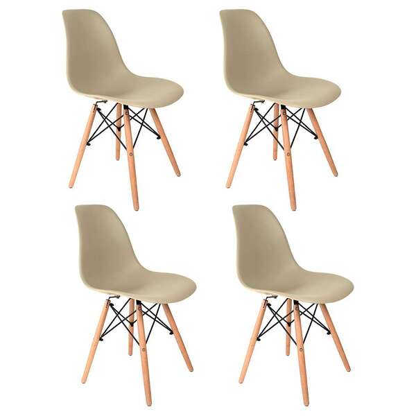 Conjunto Com 4 Cadeiras Charles Eames Fendi