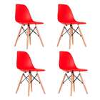 Conjunto Com 4 Cadeiras Charles Eames Vermelho