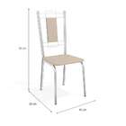 Conjunto Com 4 Cadeiras De Cozinha Florença Cromado E Nude