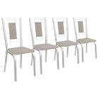 Conjunto Com 4 Cadeiras De Cozinha Florença Cromado E Preto