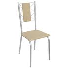 Conjunto Com 4 Cadeiras De Cozinha Lisboa Cromado E Nude