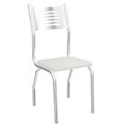 Conjunto Com 4 Cadeiras De Cozinha Munique Cromado E Branco
