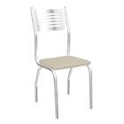 Conjunto Com 4 Cadeiras De Cozinha Munique Cromado E Branco