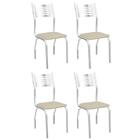 Conjunto Com 4 Cadeiras De Cozinha Munique Cromado E Branco
