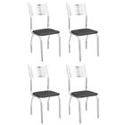 Conjunto Com 4 Cadeiras De Cozinha Munique Cromado E Preto