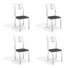 Conjunto Com 4 Cadeiras De Cozinha Munique Cromado E Preto