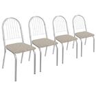 Conjunto Com 4 Cadeiras De Cozinha Noruega Cromado E Marrom