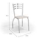 Conjunto Com 4 Cadeiras De Cozinha Portugal Cromado E Branco