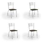 Conjunto Com 4 Cadeiras De Cozinha Portugal Cromado E Marrom