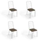Conjunto Com 4 Cadeiras De Cozinha Viena Cromado E Marrom