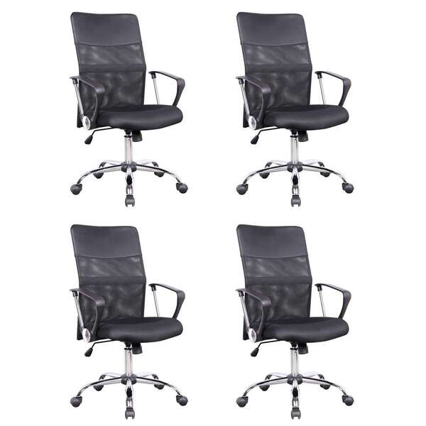 Conjunto Com 4 Cadeiras De Escritório Diretor Giratórias Vanc