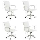 Conjunto Com 4 Cadeiras De Escritório Sevilha I Branco