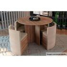 Conjunto Com 4 Cadeiras De Jantar Cesky Geométrico Bege E Fre