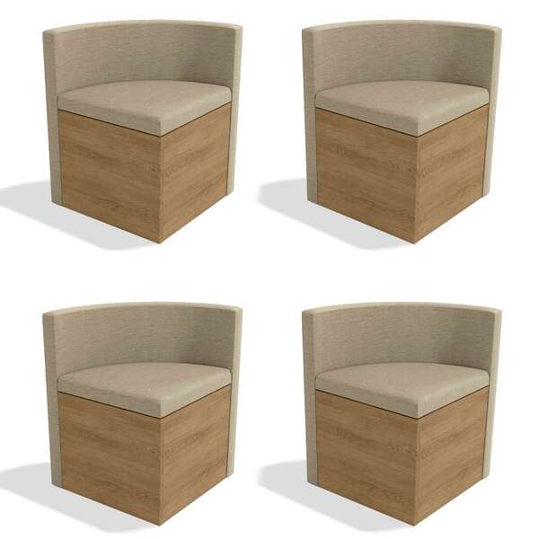 Conjunto Com 4 Cadeiras De Jantar Cesky I Bege E Freijó