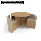 Conjunto Com 4 Cadeiras De Jantar Cesky I Bege E Freijó