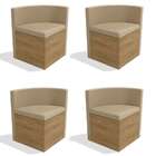 Conjunto Com 4 Cadeiras De Jantar Cesky Ii Bege E Freijó