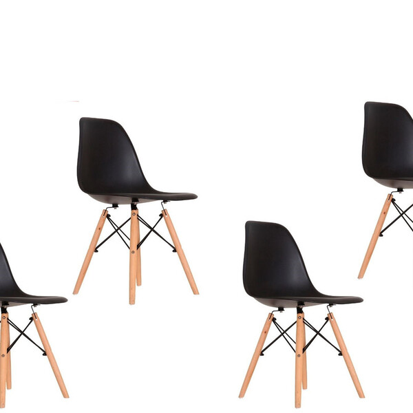 Conjunto Com 4 Cadeiras De Jantar Eames Ajl Design Moderno Pa