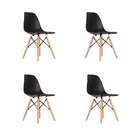 Conjunto Com 4 Cadeiras De Jantar Eames Quilmes Preto