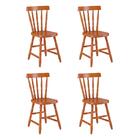 Conjunto Com 4 Cadeiras De Jantar Madeira Maciça Multimóveis