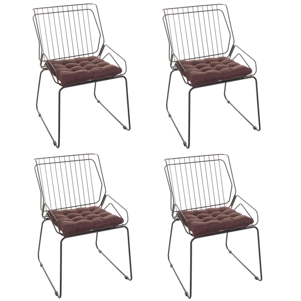 Conjunto Com 4 Cadeiras Decorativas Aramada Tron