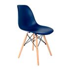 Conjunto Com 4 Cadeiras Eames Azul Bic - Base Madeira Naturalê